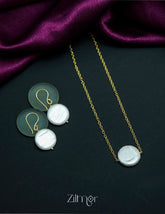 AS101228 - Simple Pearl pendant Necklace set 2-Zilmor